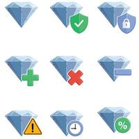 Diamond Gem Crystal Game Transaction Set vector