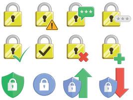 Lock Security Padlock Encryption Protection Set vector