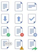 File Office Paperwork Document Technology Set vector