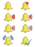 Bell Notification Ringing Vibrate Reminder Set vector