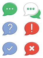 Chat Bubble Exclamation Question Check Mark Set vector