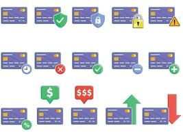 Credit Card Front Side Debit Set vector