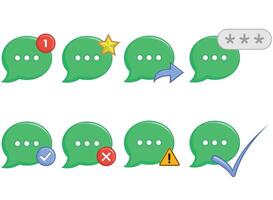 Chat Round Dialogue Message Bubbles Set vector