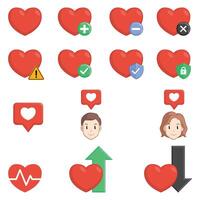 Heart Love Health Game Asset Set vector