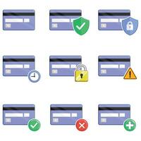 Credit Card Back Side Debit Set vector