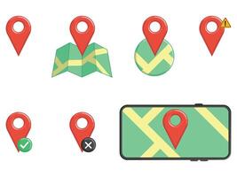 Map Location Pin Navigational Directions Set vector
