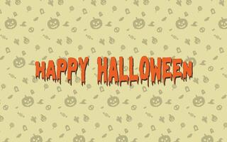 Happy Halloween text with spooky background vector