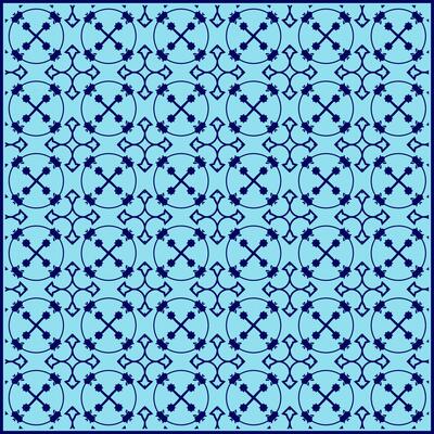 abstract pattern with unique ornaments and blue background