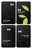 Black minimalist simple modern ID Card, greeting card, flyer design, social media simple design. vector