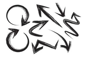 Grunge stroke brush Arrow pointer collection design vector