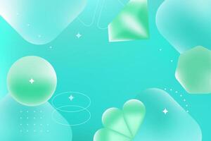 Soft Green Turquoise Abstract Geometric Background vector