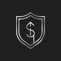 A shield with a dollar sign on it vector