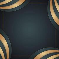 Gold frame with curved gold ornaments. Elegant rectangular banner. vector