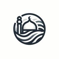 Islamic mosque logo design vector