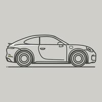 A car in a line drawing vector