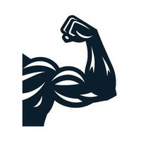 A muscular man with a fist on his arm vector
