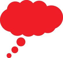Red thinking bubble cloud icon in trendy style . Bubble chat cloud icon vector