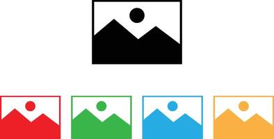 Colorful image icon set in different colors . Picture icon set . Photo gallery icon vector