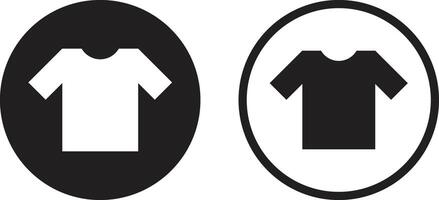 T-shirt icon set in two styles . Shirt icon in a circle . illustration vector