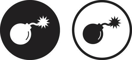 Bomb icon set in two styles . Explosive symbol icon . illustration vector