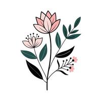 Minimalistic Botanical Art Featuring Negative Space vector