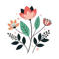 Sparse Floral Linework in Minimalist Style vector