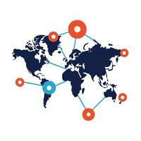 Global Network Map for Business Connectivity vector