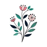 Light and Minimal Botanical Design on White vector