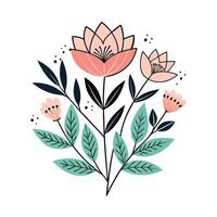 Minimalist Botanical Lines on White Canvas vector