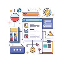 Web UI Elements with a Clean White Background vector