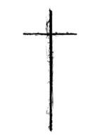 Minimal modern grunge style Christian cross design vector