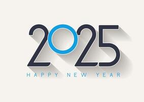 Minimal Happy New Year background with modern text design vector
