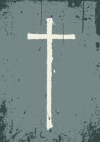 Grunge Christian cross design background vector