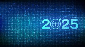 2025 New year Goals and plans. Numbers 2025 made with currency symbols. New 2025 financial year. Business plan and strategies. New 2025 fiscal year. Background with currency signs. vector