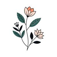 Simple Flower Art with Emphasis on Negative Space vector