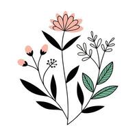 Negative Space-Enhanced Floral Line Design vector