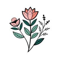 Botanical Minimalism with Emphasis on White Space vector