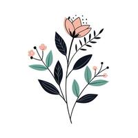 Airy Botanical Design with Negative Space vector