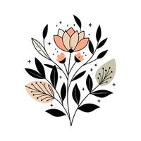 Simple Floral Composition on White Background vector