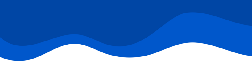 Header shape background for website design. Blue border for banner. Abstract divider for bottom or frame of template and web page. Presentation wavy and curve separator. png