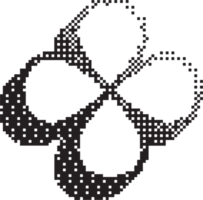 Bitmap pattern star shape. Flower halftone gradient element. Y2k graphic abstract icon. Dither noisy grunge texture. png