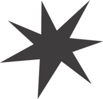 Star shape icon. Y2k abstract irregular shiny sparkle. Flash sparks starburst graphic element. Twinkle sticker. Black minimal flat simple sign. png