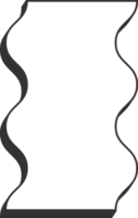 Wavy border frame. Rectangle scallop edge box. Retro cute square shape. Squiggle groovy aesthetic decorative design with shadow. png