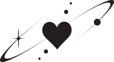 Y2K heart icon. Star shapes. Symbols of love. Outline cosmic design element. Cute retro romantic element of magic sparkles. Abstract celestial 90s decoration png