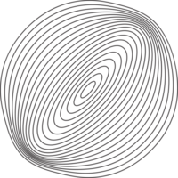 Topography line pattern circles. Circular organic rings. Wavy abstract shape with wooden texture. Concentric ripple contour graphic element. png