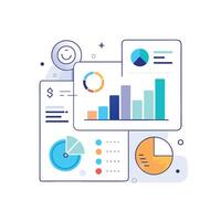 White Background Data Comparison Dashboard UI vector