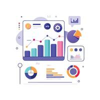 Data and Insights Comparison UI on White Canvas vector
