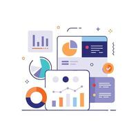 Data Comparison UI with Insights on a White Background vector