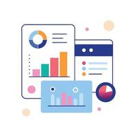 Data Analysis and Comparison UI on White Background vector
