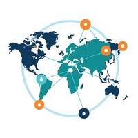Connectivity Across Continents- A Business Map vector
